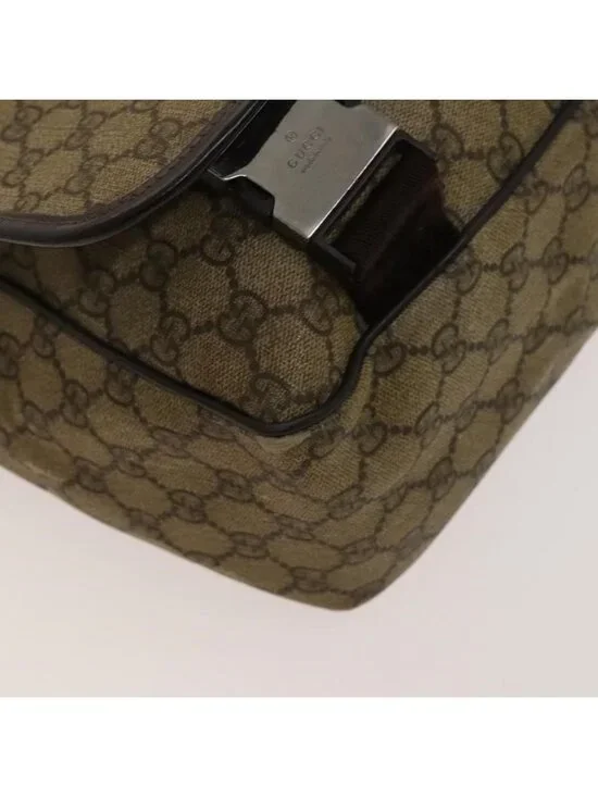 Authentic GUCCI GG Supreme Shoulder Bag PVC Beige Silver 223661 - Picture 6 of 16